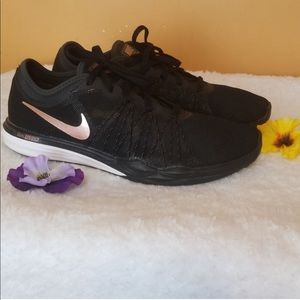 Black and rose gold bike sneakers